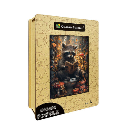 Raccoon in the Forest Wooden Jigsaw Puzzle