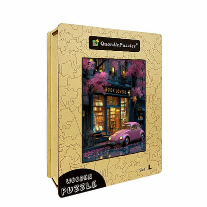 Night Bookstore Wooden Jigsaw Puzzle