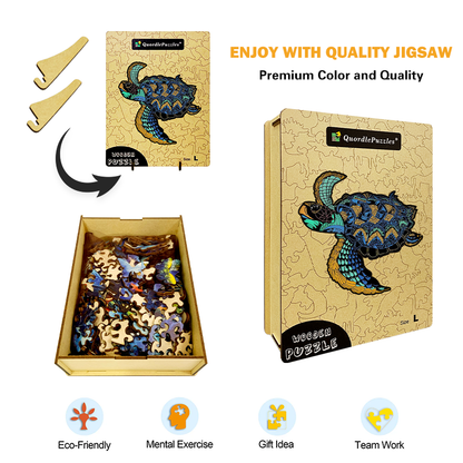 Traveling Turtle Wooden Jigsaw Puzzle