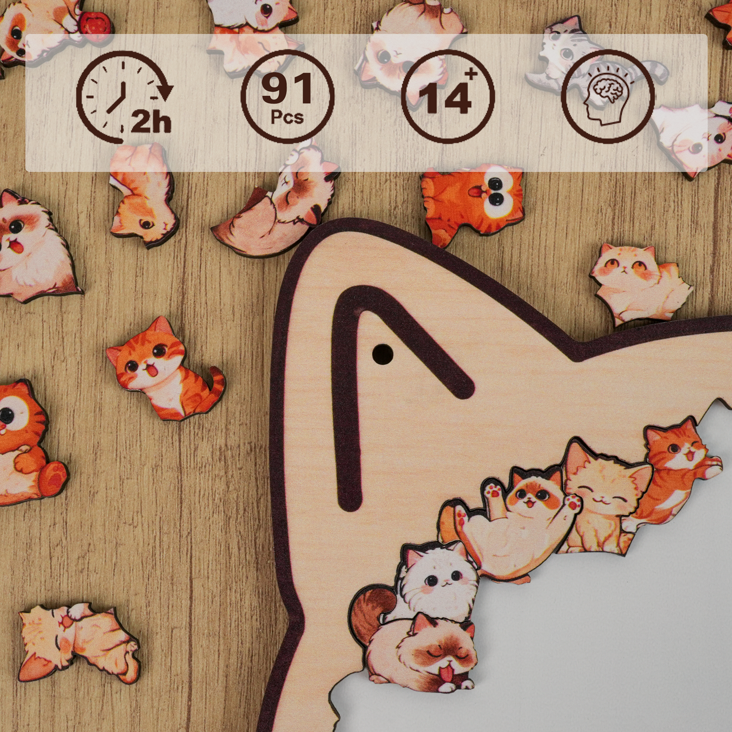 Cozy Cat Crowd Gathering Display Puzzle