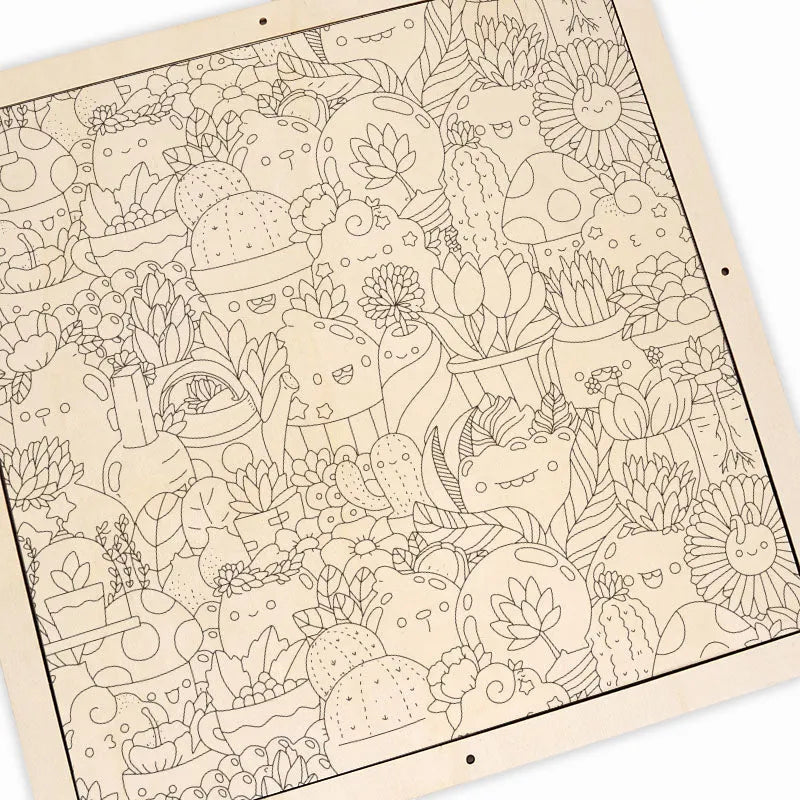 Botanical Paradise - Wooden Coloring Puzzle