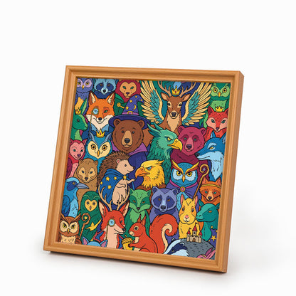 Enchanted Forest Friends - Wooden Coloring Puzzle