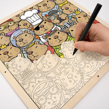 Hamsters- Wooden Coloring Puzzle