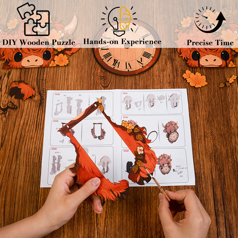 Blooming Timekeeper Wooden Clock Puzzle