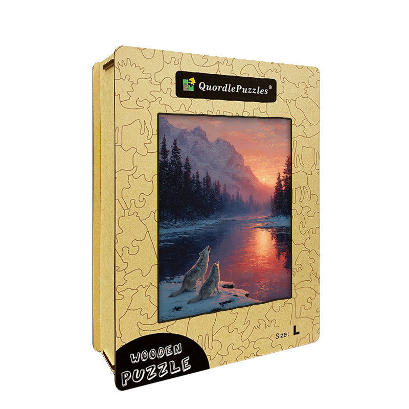 Snow Wolves Wooden Jigsaw Puzzle