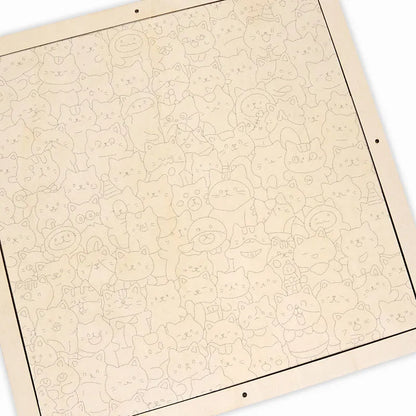 Cute Cat Collection - Wooden Coloring Puzzle