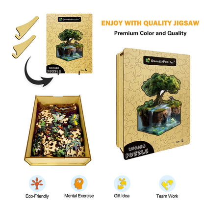 3D Tranquil Waterfall Island Wooden Jigsaw Puzzle