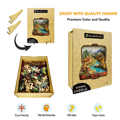 3D Scenic Suitcase Wooden Jigsaw Puzzle