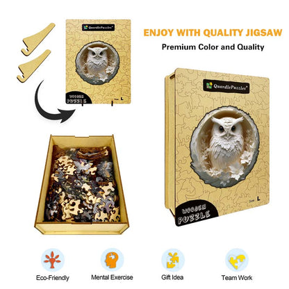 3D Owl in Nest Wooden Jigsaw Puzzle