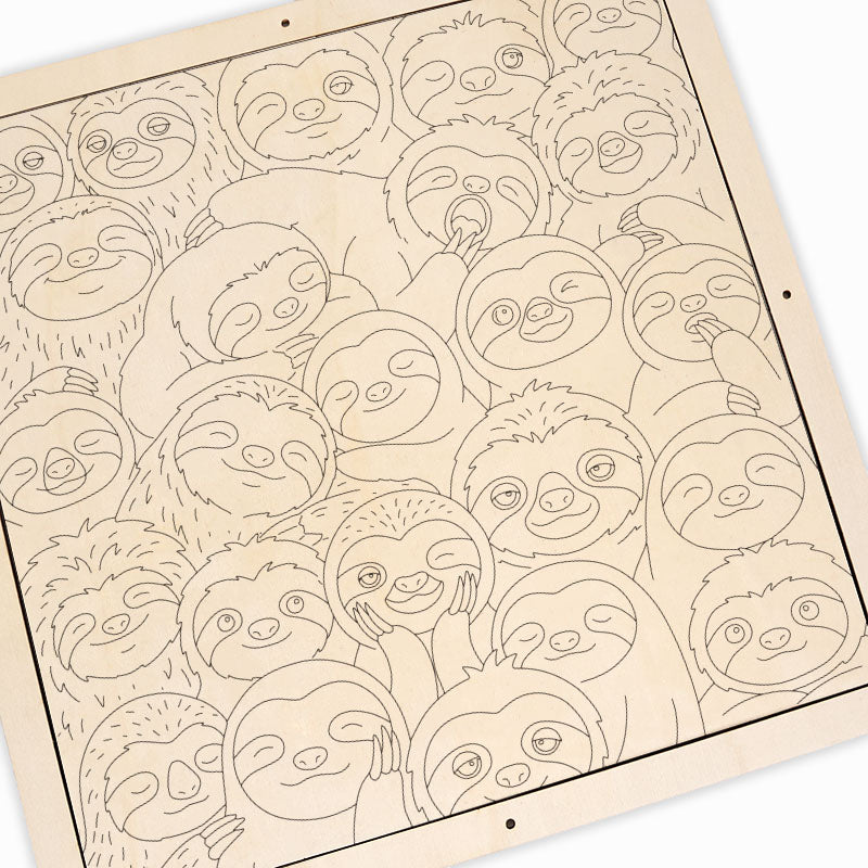 Lazy Sloths - Wooden Coloring Puzzle