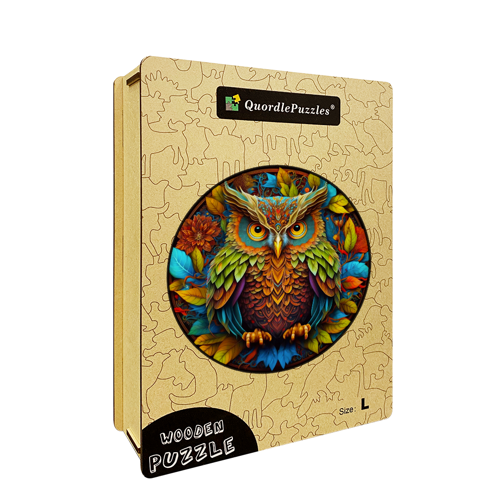 Mandala Owl Wooden Jigsaw Puzzle