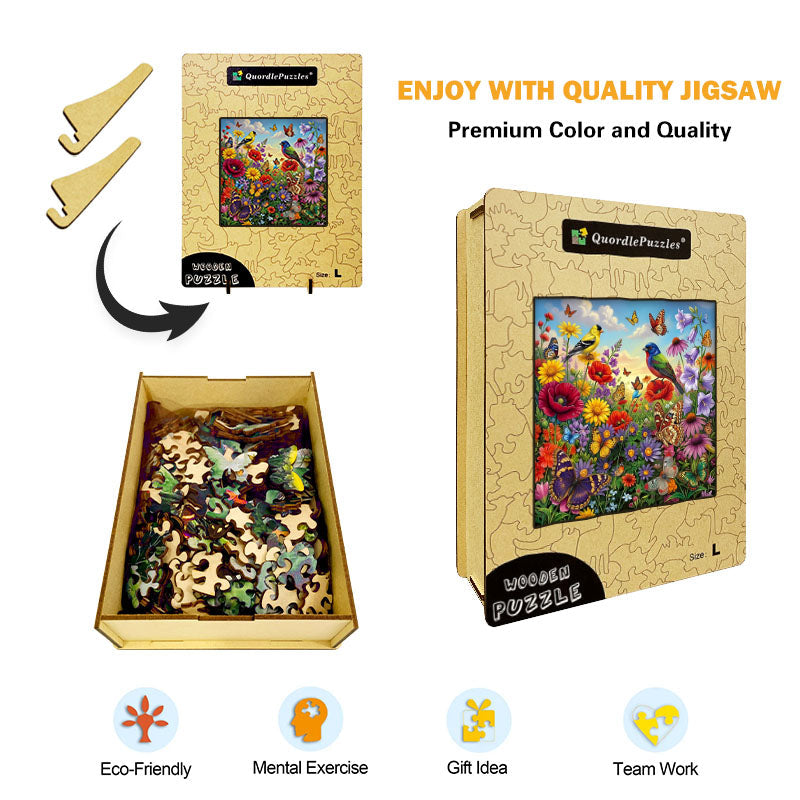 Blooming Meadow Harmony Wooden Jigsaw Puzzle