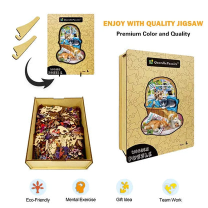 🔥LAST DAY 93% -Special Shaped Wooden Jigsaw Puzzle