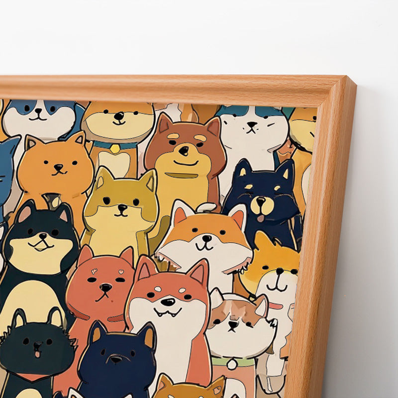 Shiba Squad- Wooden Coloring Puzzle