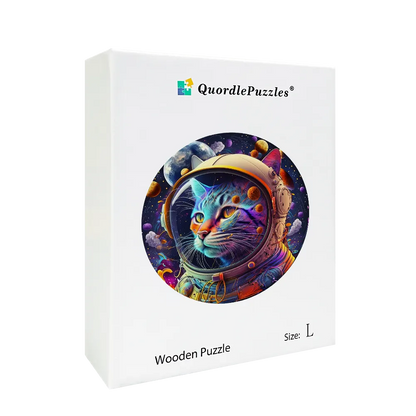 Space Cat Cute Kittens Wooden Jigsaw Puzzle