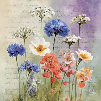 Watercolor Wildflower Garden Wooden Jigsaw Puzzle