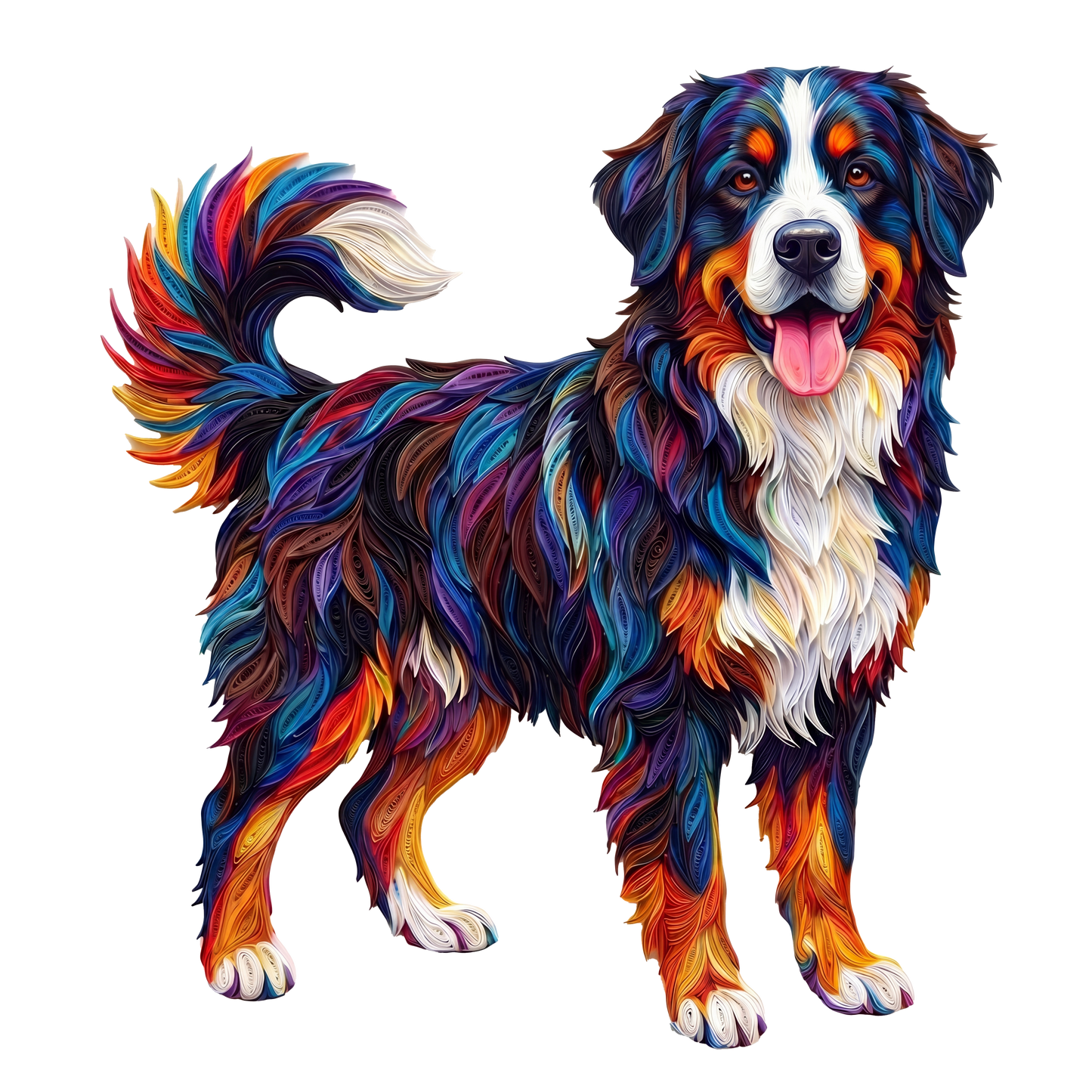 Vibrant Colorful Dog Wooden Puzzle