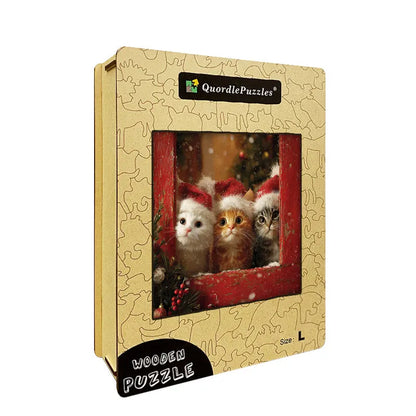 Christmas Kittens Wooden Jigsaw Puzzle