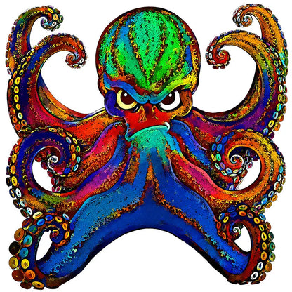 Rainbow Reef Octopus Wooden Jigsaw Puzzle