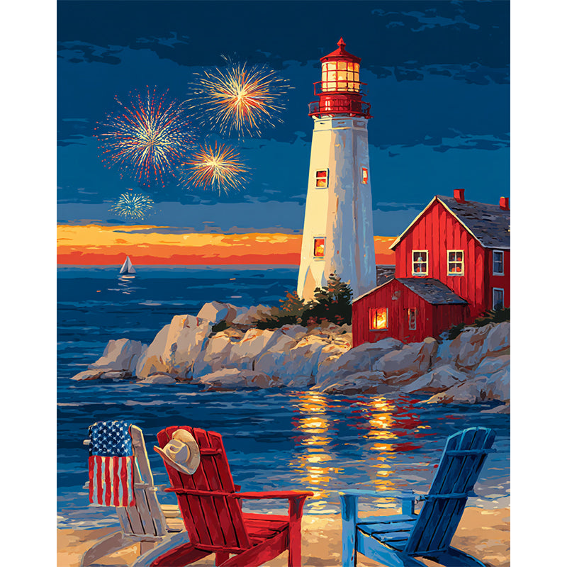 Patriotic Beach Wooden Jigsaw Puzzle