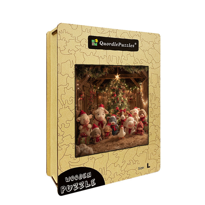 Holiday Barn Animals Wooden Jigsaw Puzzle