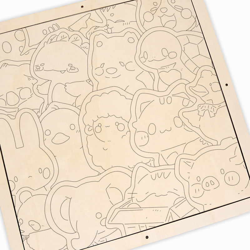 Animal Gathering - Wooden Coloring Puzzle