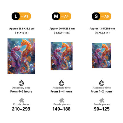 Seahorse Love Wooden Jigsaw Puzzle