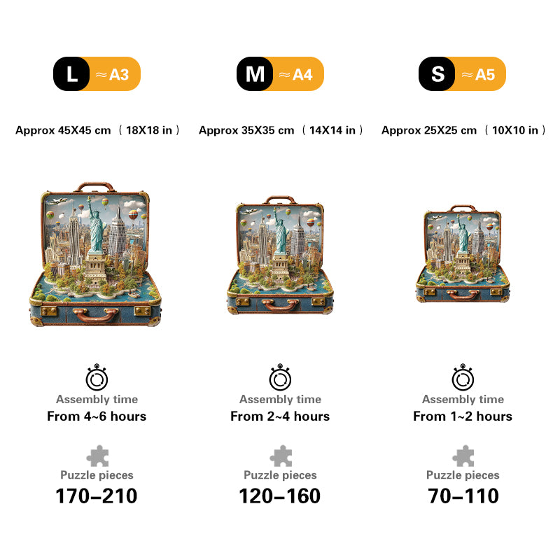 Suitcase – Statue of Liberty Wooden Jigsaw Puzzle
