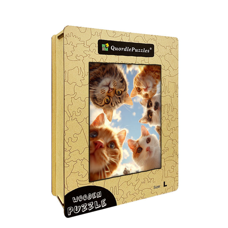 Feline Faces Wooden Jigsaw Puzzle