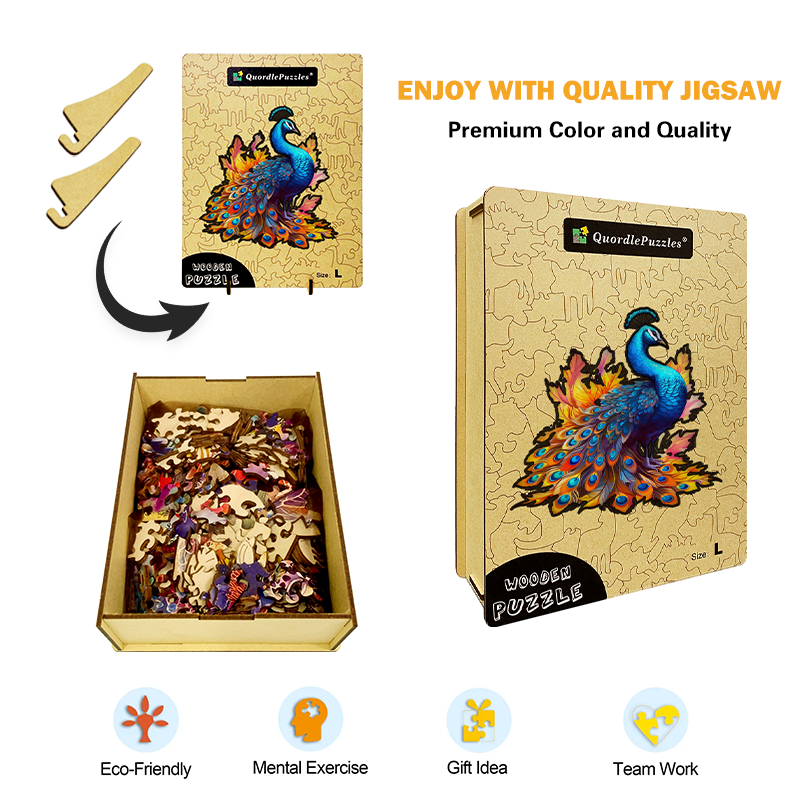 🔥Last Day 92% OFF-Striking peacock Wooden Jigsaw Puzzle
