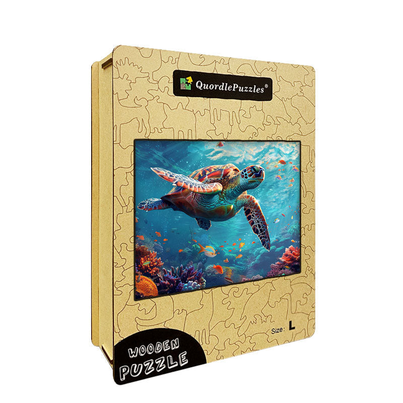 Underwater Turtle Wooden Jigsaw Puzzle