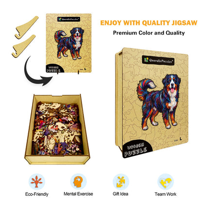 Vibrant Colorful Dog Wooden Puzzle