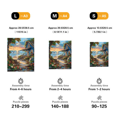 Lakefront Sunset Wooden Jigsaw Puzzle