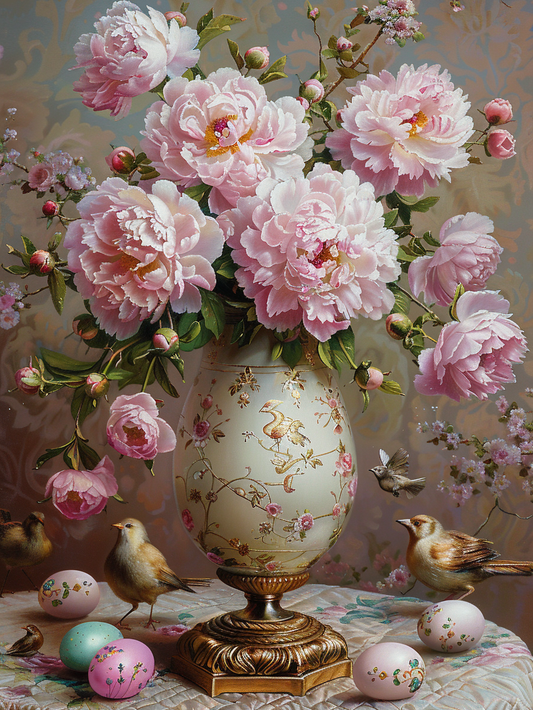 Floral Elegance with Birds Wooden Jigsaw Puzzle