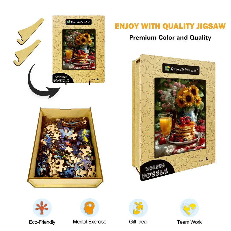 Garden Breakfast Wooden Jigsaw Puzzle