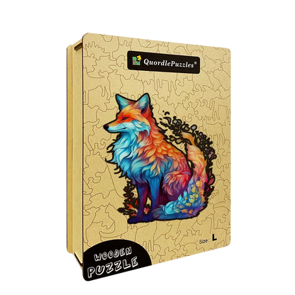 🔥Last Day 86% OFF-Wonderful FOX Colourful Wooden Jigsaw Puzzle