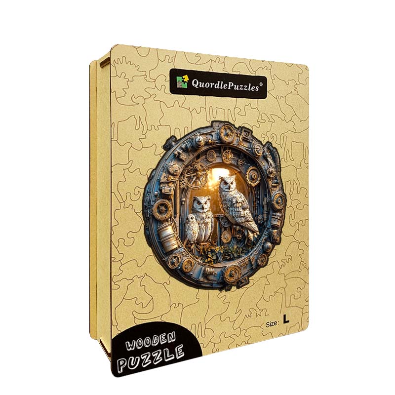 3D Steampunk Owls Wooden Jigsaw Puzzle