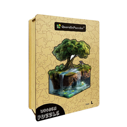 3D Tranquil Waterfall Island Wooden Jigsaw Puzzle