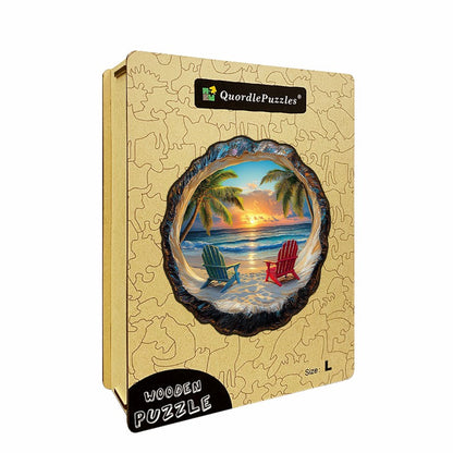 3D Tropical Sunset Wooden Jigsaw Puzzle