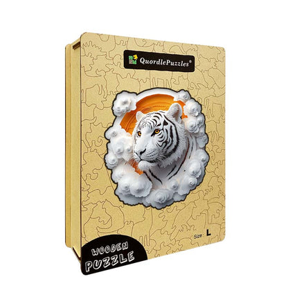 3D White Tiger Wooden Jigsaw Puzzle