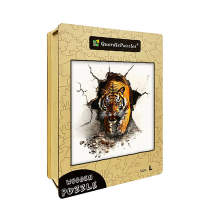 3D Roaring Tiger Burst Wooden Jigsaw Puzzle