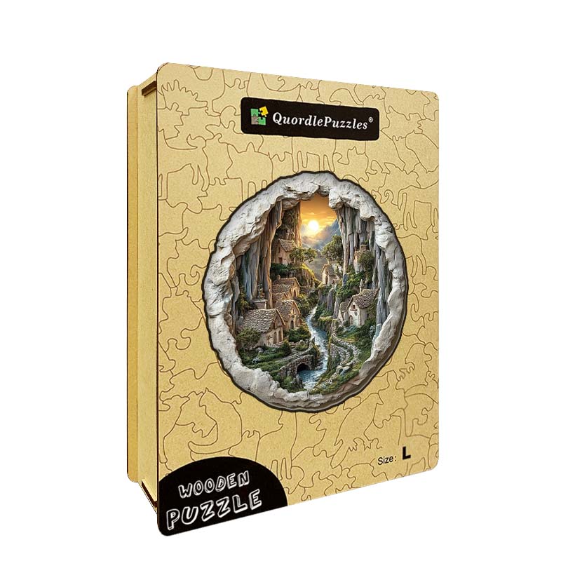 3D Mountain Village Wooden Jigsaw Puzzle