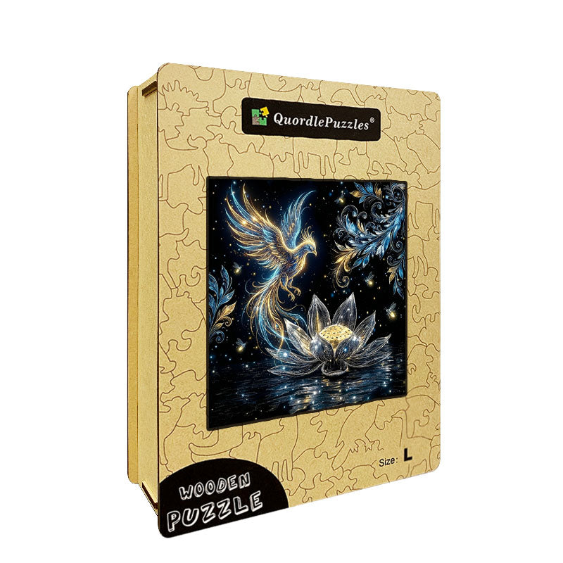 Celestial Phoenix Lotus Wooden Jigsaw Puzzle