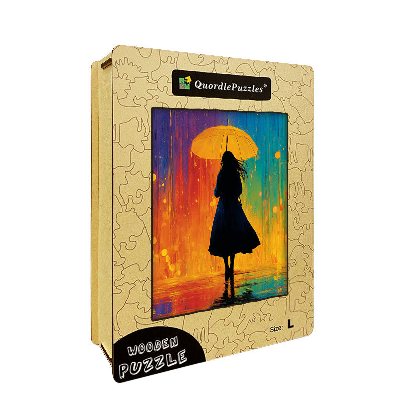 Rain Silhouette Wooden Jigsaw Puzzle