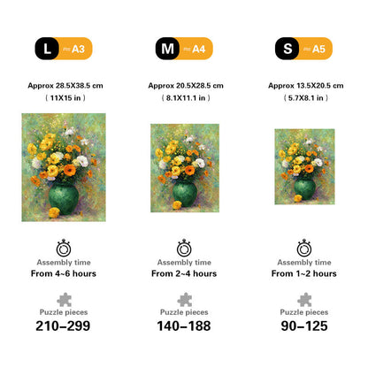 Sunlit Bouquet Wooden Jigsaw Puzzle