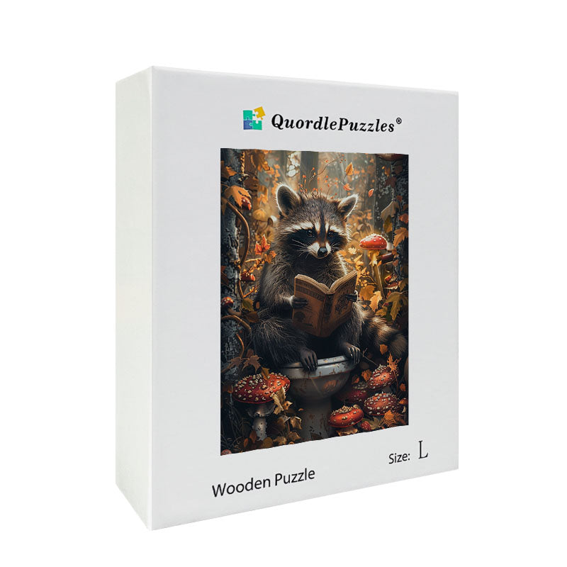 Raccoon in the Forest Wooden Jigsaw Puzzle