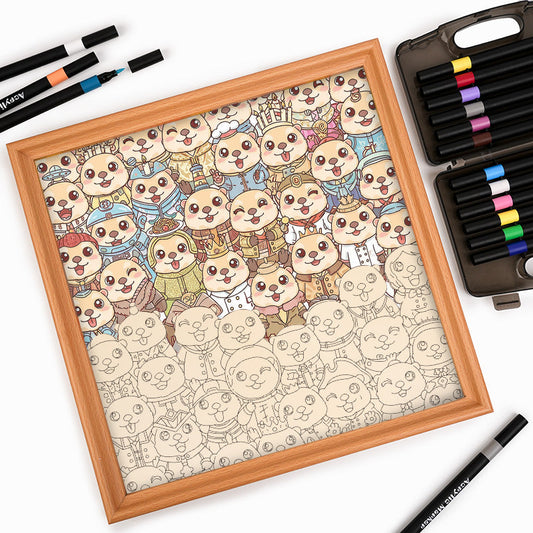 Sloths - Wooden Coloring Puzzle