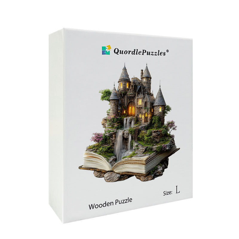 3D Castle by Waterfall Wooden Jigsaw Puzzle