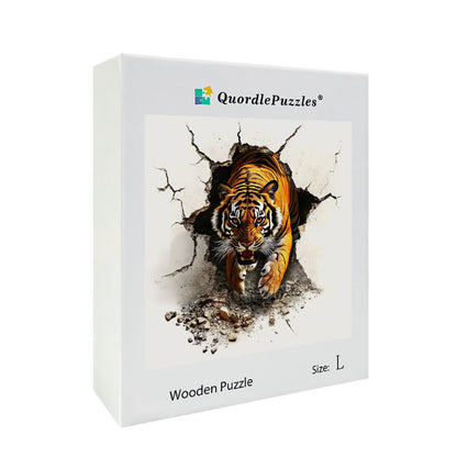 3D Roaring Tiger Burst Wooden Jigsaw Puzzle