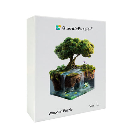 3D Tranquil Waterfall Island Wooden Jigsaw Puzzle